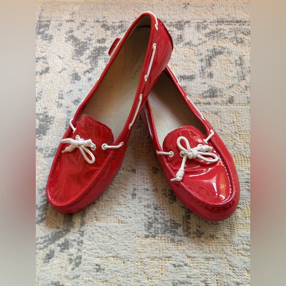 Cole Haan Grand.OS Women’s Patent Leather Pink Driving/Boat/ Moccasin Shoes, 9B